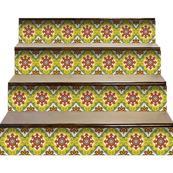 4" X 4" Fortuna Peel and Stick Removable Tiles Yellow. Picture 8