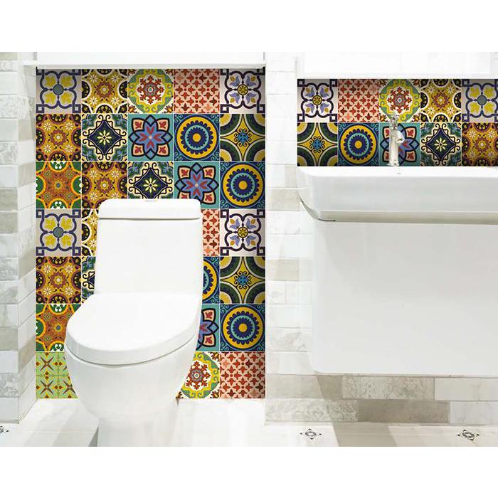 5" X 5" Euro Mosaic Peel and Stick Removable Tiles Green. Picture 3