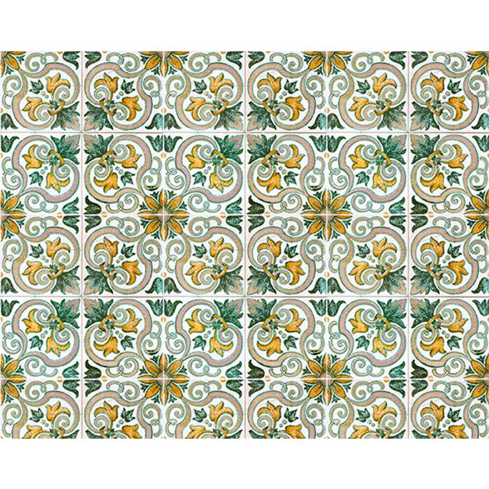 6" X 6" Green Yellow Melo Peel and Stick Tiles Green. Picture 6