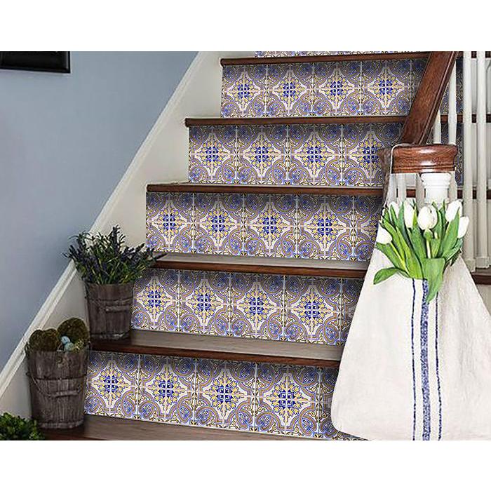 5" X 5" Blue Taupe Nova Removable Peel and Stick Tiles Blue Taupe. Picture 5