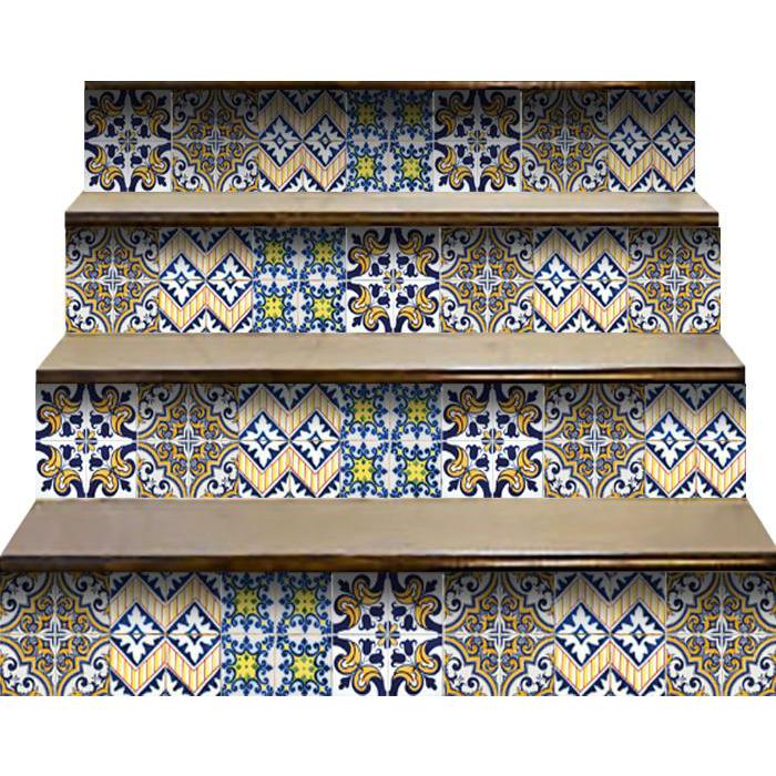4" X 4" Addison Multi Mosaic Peel And Stick Tiles Blue. Picture 2