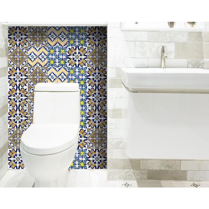 4" X 4" Addison Multi Mosaic Peel And Stick Tiles Blue. Picture 6