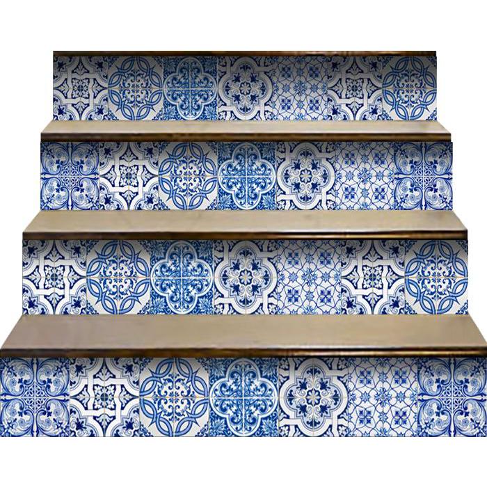 4" X 4" Bluebell Lina Removable Peel And Stick Tiles Blue. Picture 6