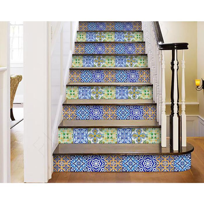 4" X 4" Lima Multi Mosaic Peel And Stick Tiles Blue. Picture 2