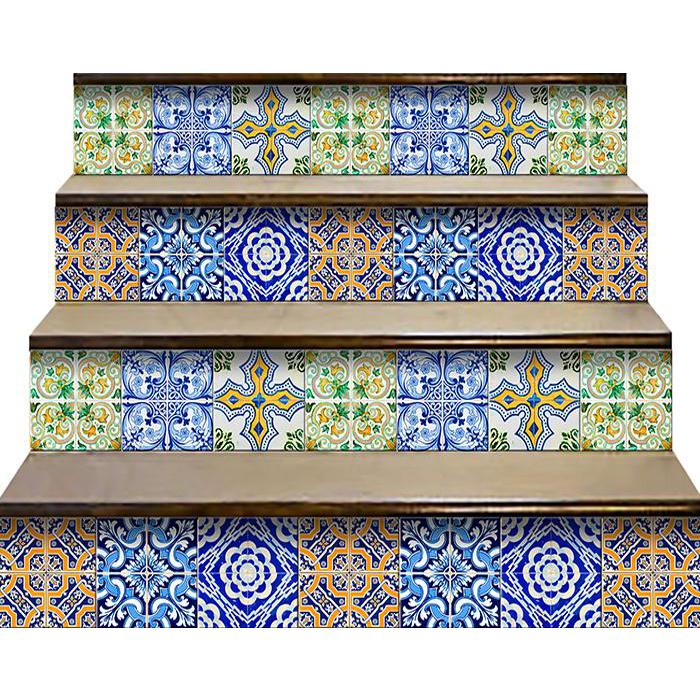 5" X 5" Lima Multi Mosaic Peel and Stick Tiles Blue. Picture 8