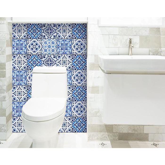 4" X 4" Azul Multi Mosaic Peel And Stick Tiles Blue. Picture 5