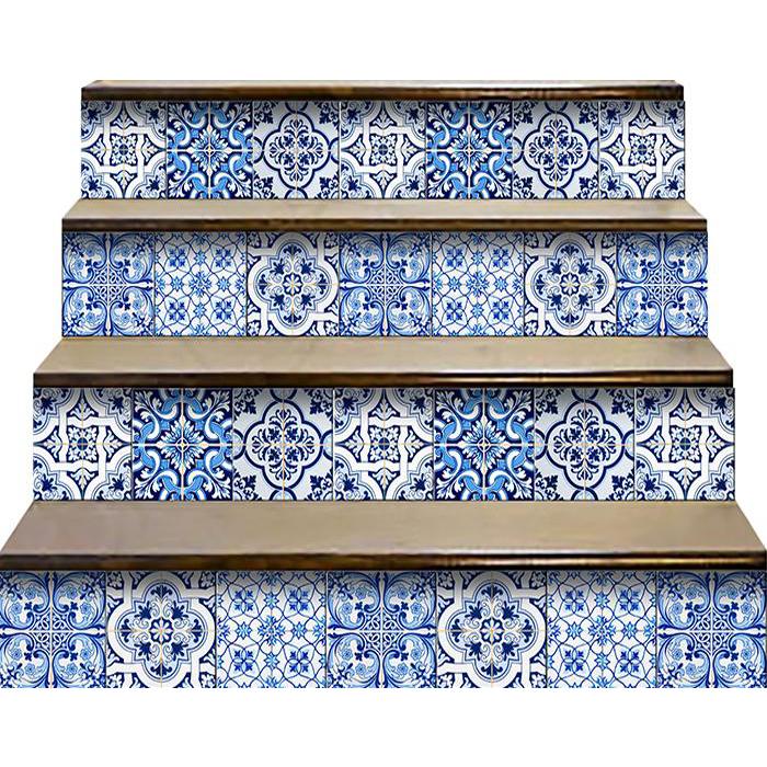 4" X 4" Azul Multi Mosaic Peel And Stick Tiles Blue. Picture 6
