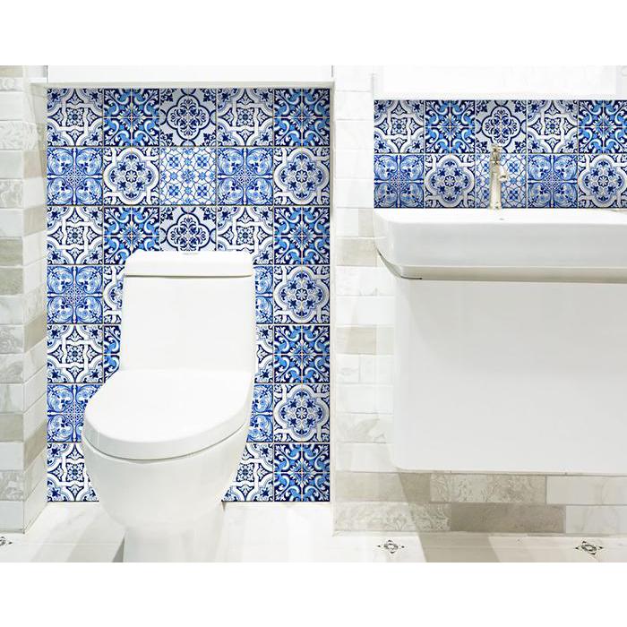 6" X 6" Azul Multi Mosaic Peel and Stick Tiles Blue. Picture 8