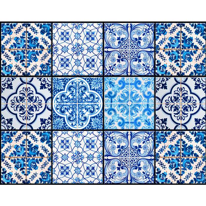 4" X 4" Azul Gianna Peel And Stick Tiles Blue. Picture 9