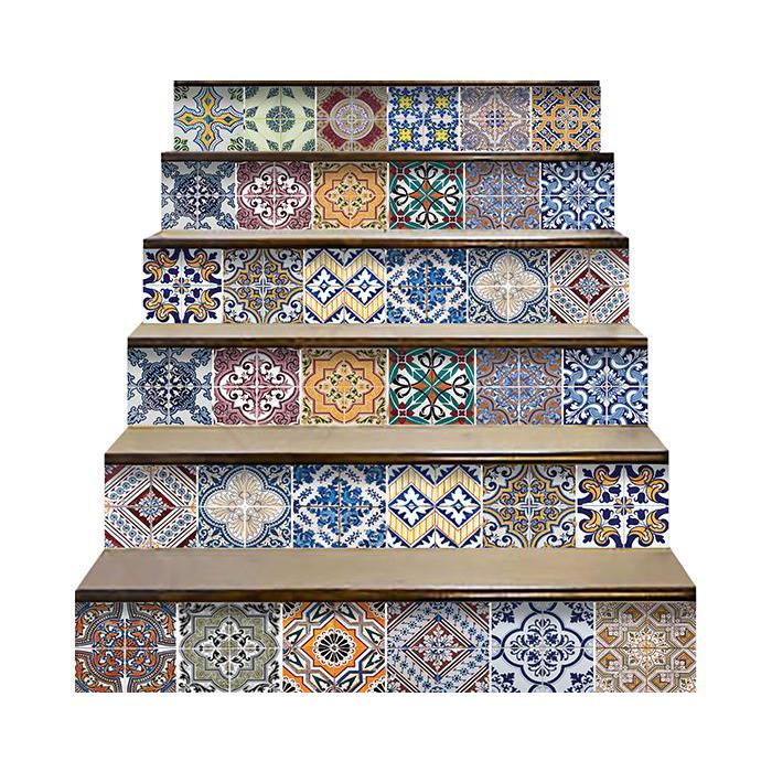4" X 4" Linna Mutli Mosaic Peel And Stick Tiles Blue. Picture 9