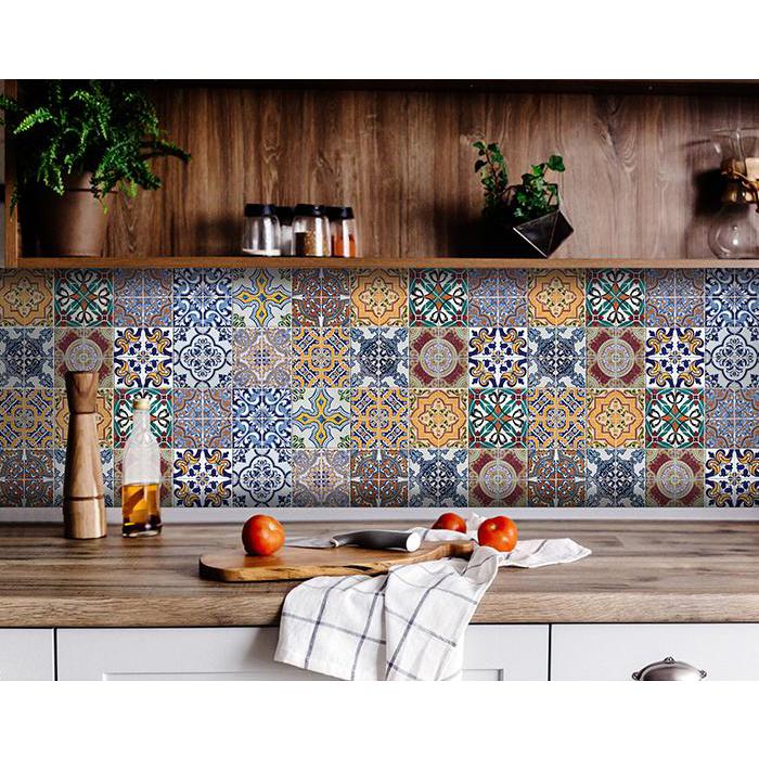 6" X 6" Addina Mutli Mosaic Peel and Stick Tiles Blue. Picture 1