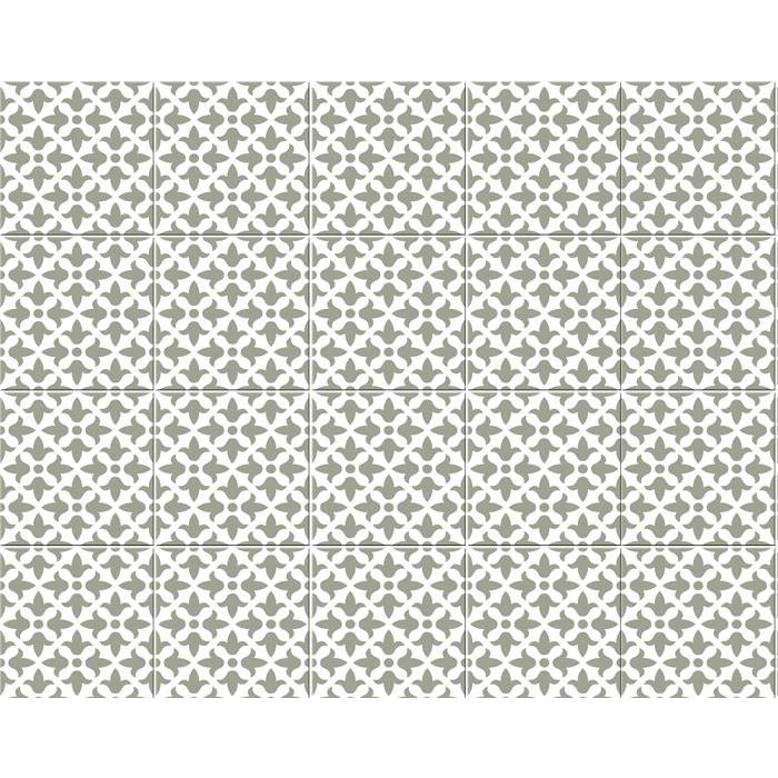 4" X 4" Sage Gray Fleur Removable Peel And Stick Tiles Sage Gray. Picture 8