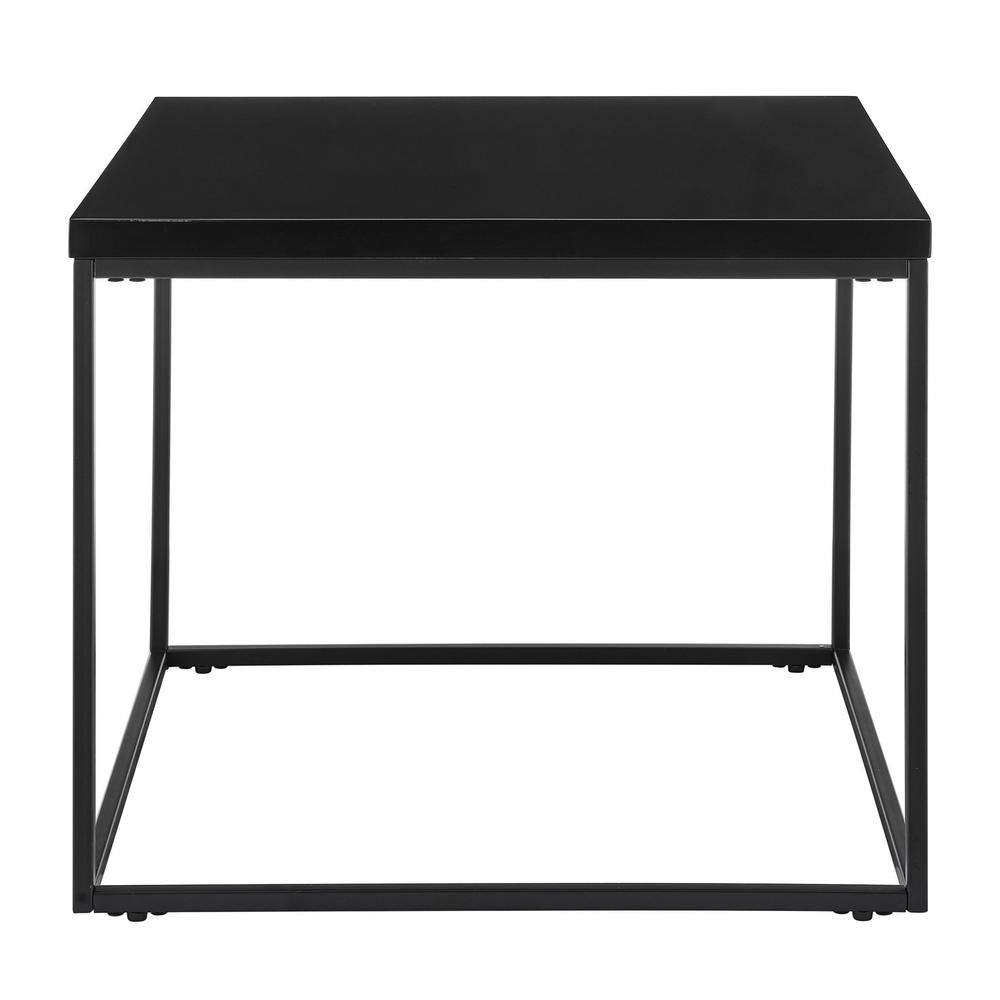 Modern Black Gloss and Matte Black Cube Side Table. The main picture.