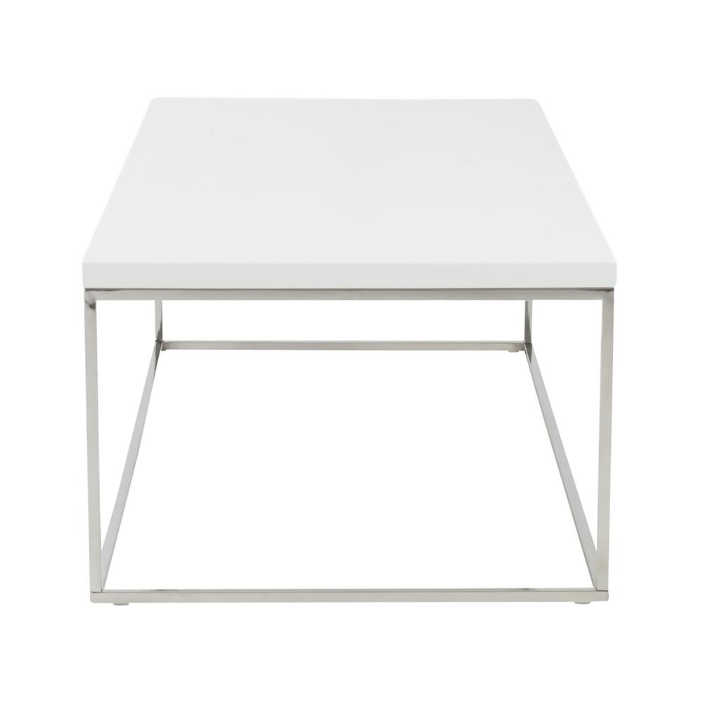 White and Chrome High Gloss Coffee Table. Picture 6
