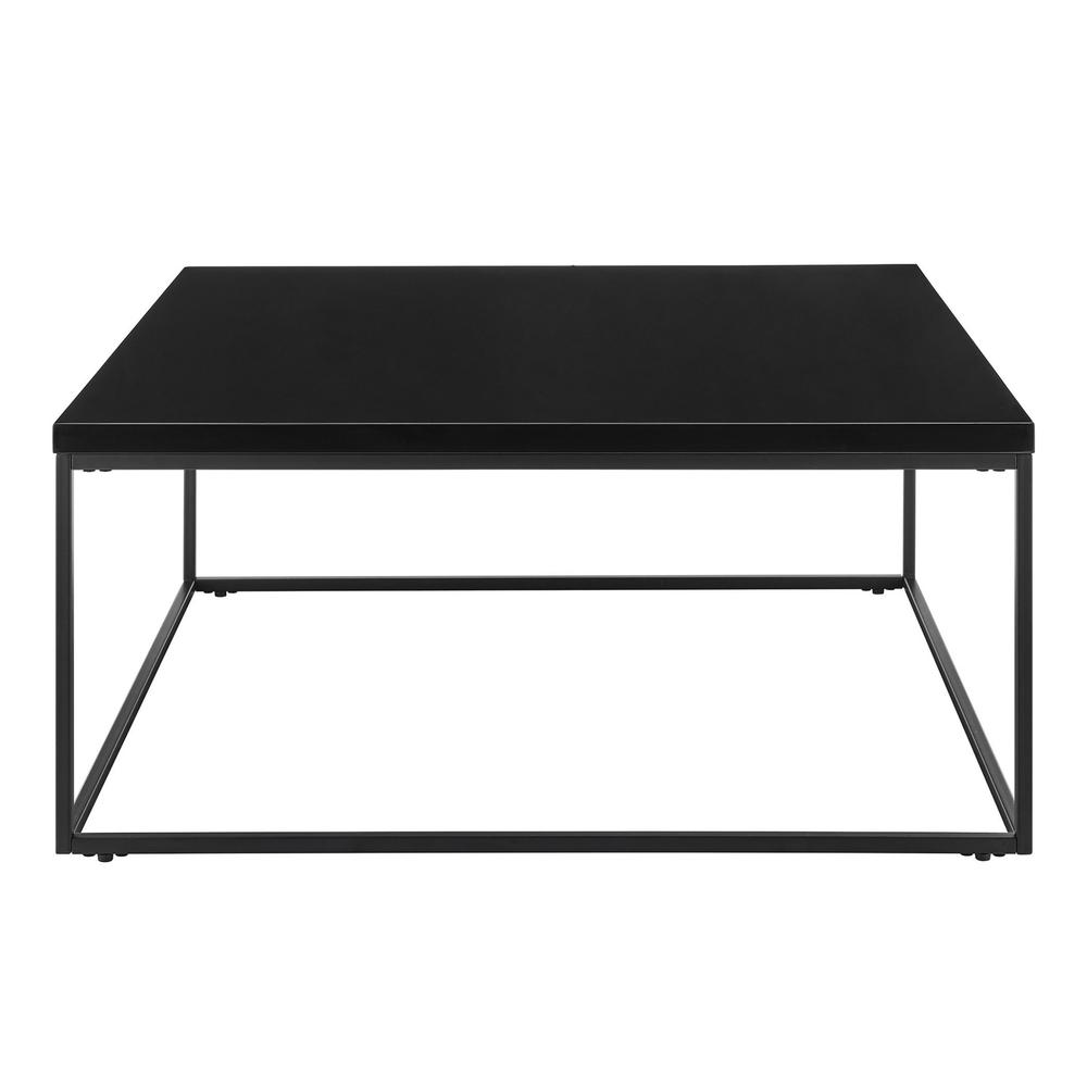 Black on Black High Gloss Square Coffee Table. Picture 1
