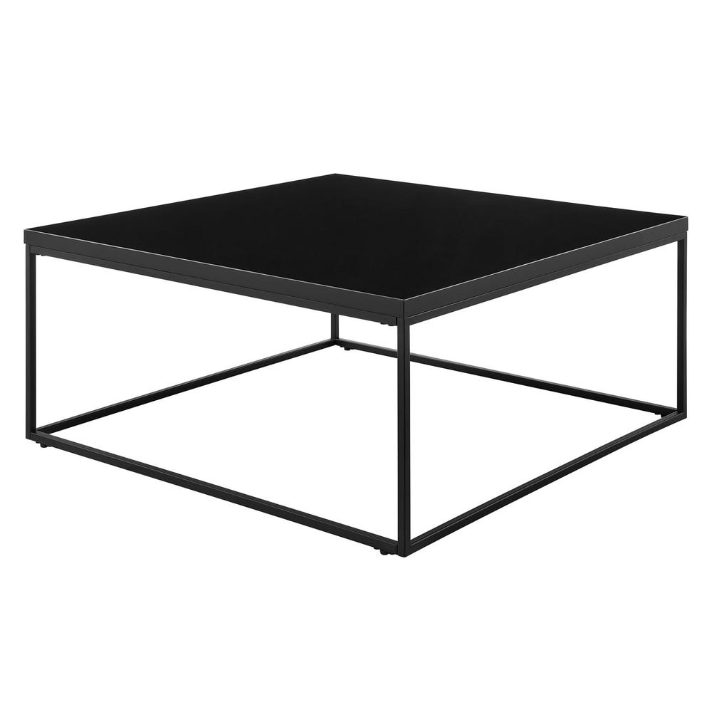 Black on Black High Gloss Square Coffee Table. Picture 2
