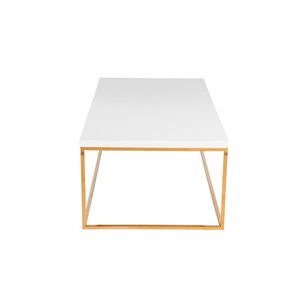 White and Gold High Gloss Coffee Table. Picture 2