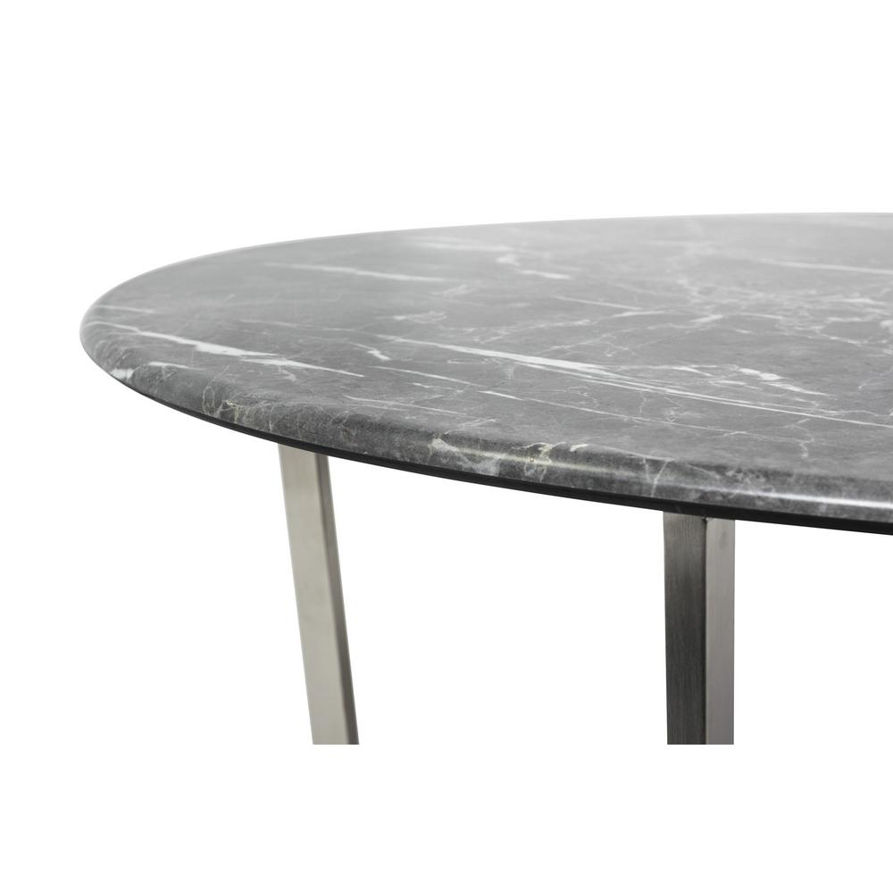 Black on Stainless Faux Marble Round Coffee Table. Picture 6