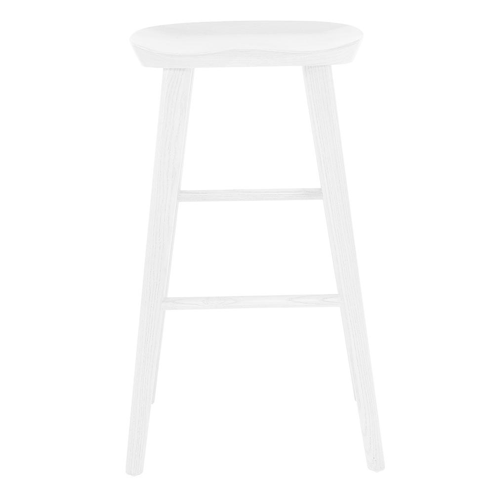 30" White Solid Wood Bar Stool. Picture 1