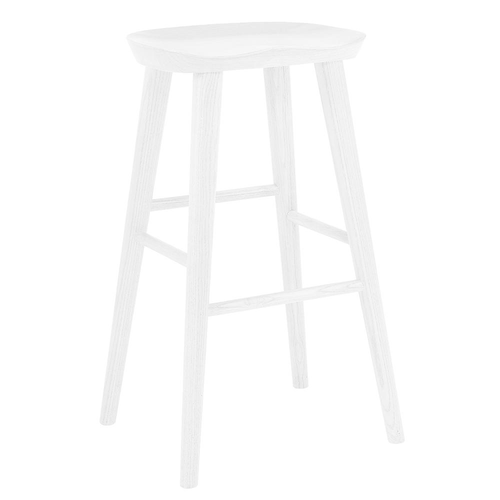 30" White Solid Wood Bar Stool. Picture 3
