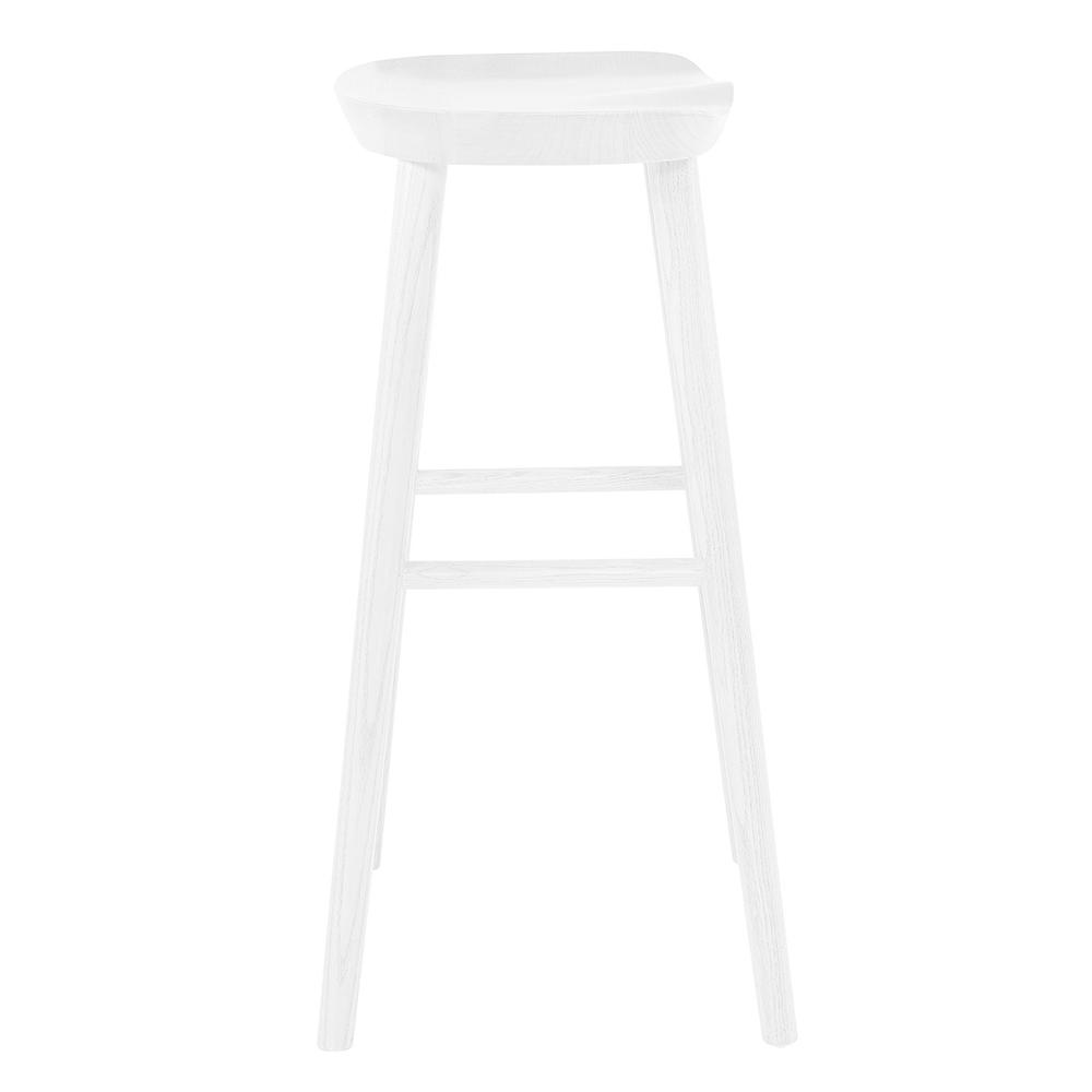 30" White Solid Wood Bar Stool. Picture 4