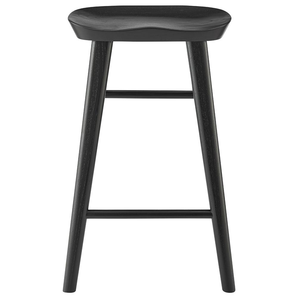 26" Black Solid Wood Counter Stool. Picture 1