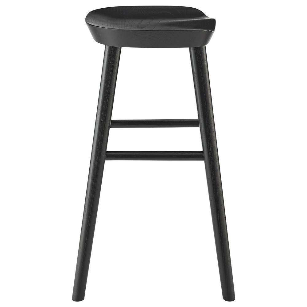 26" Black Solid Wood Counter Stool. Picture 4