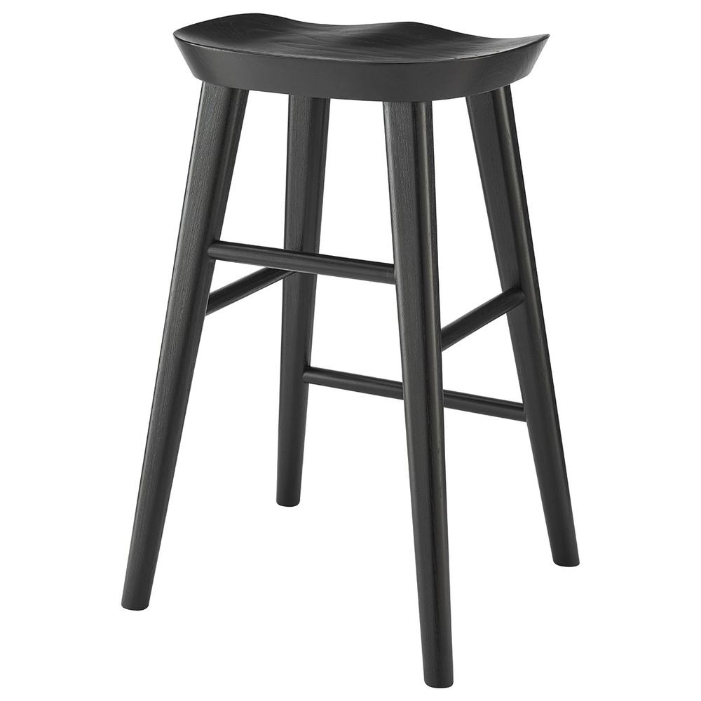 26" Black Solid Wood Counter Stool. Picture 5