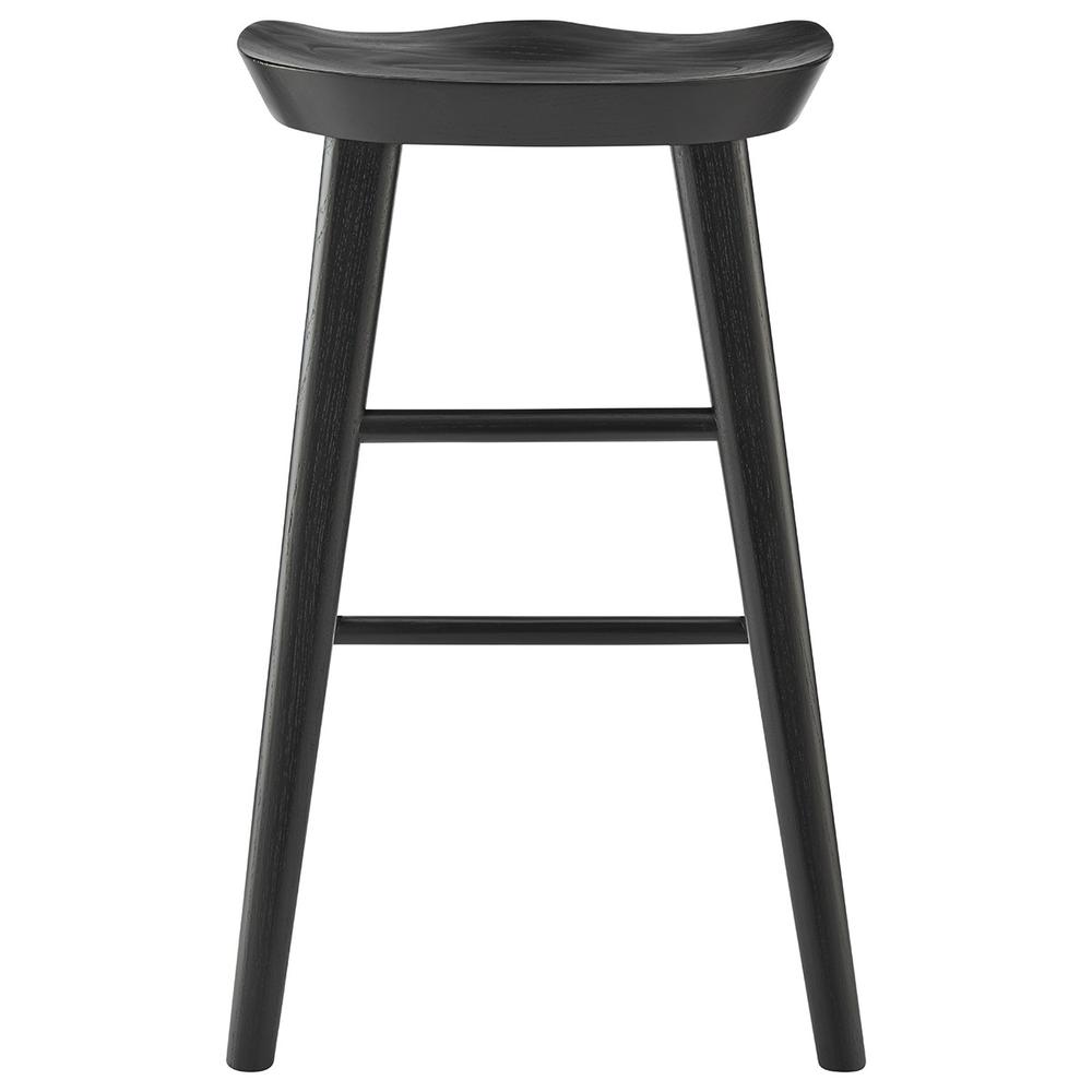 26" Black Solid Wood Counter Stool. Picture 6