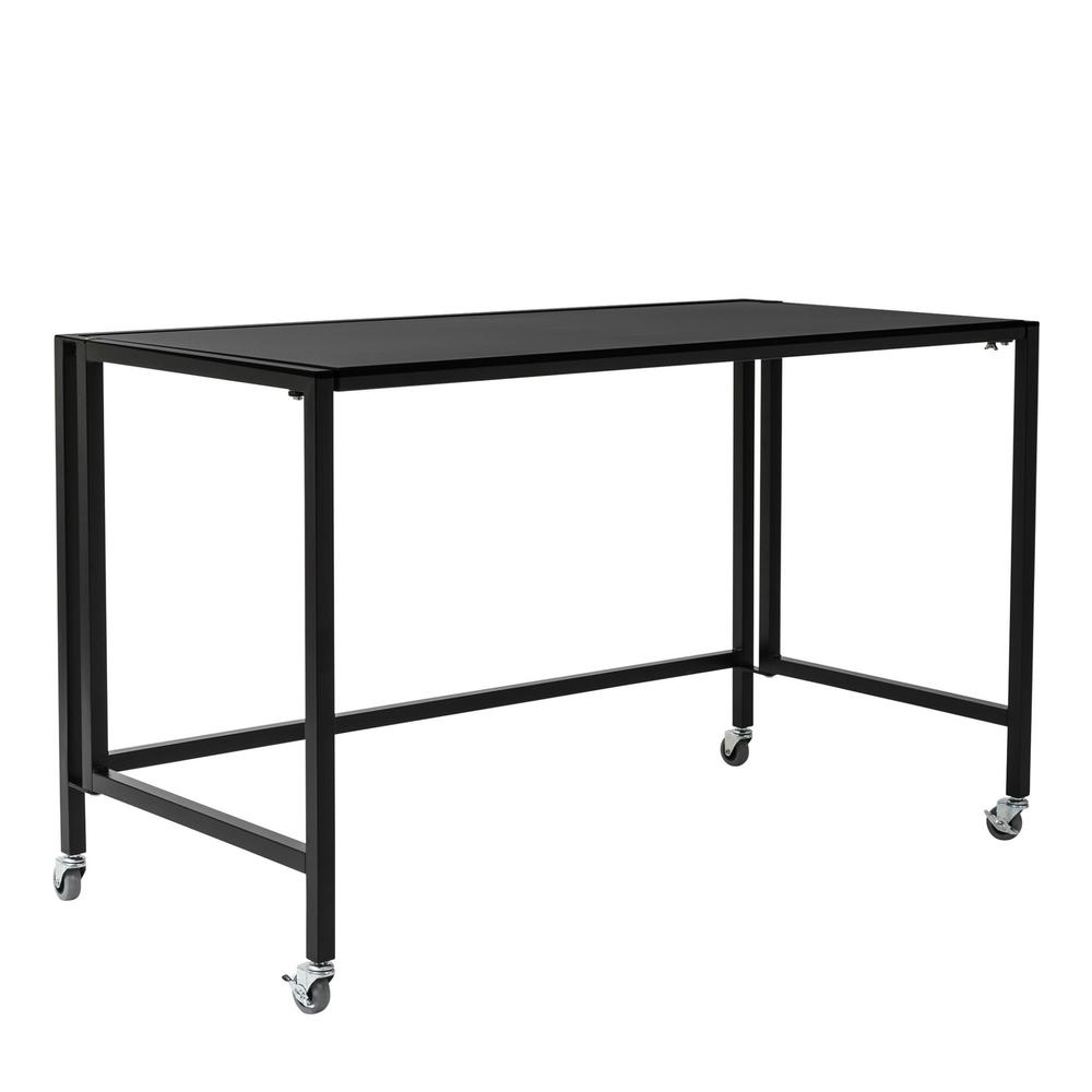 Black Minimalist Metal Folding Table Desk. Picture 2
