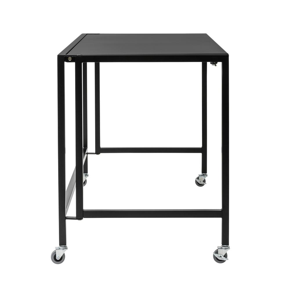 Black Minimalist Metal Folding Table Desk. Picture 3