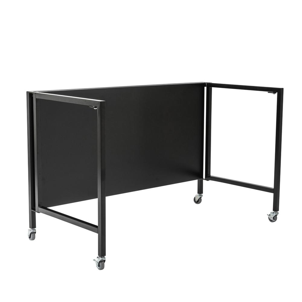 Black Minimalist Metal Folding Table Desk. Picture 4