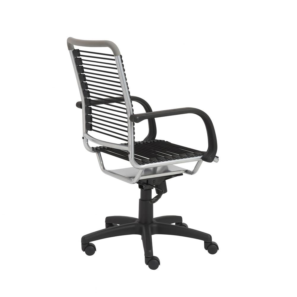 43" Chrome and Black Round Bungee High Back Office Chair. Picture 4