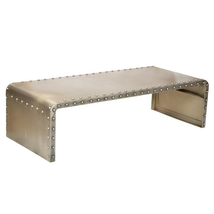 Bench Shaped Metal Coffee Table. Picture 2