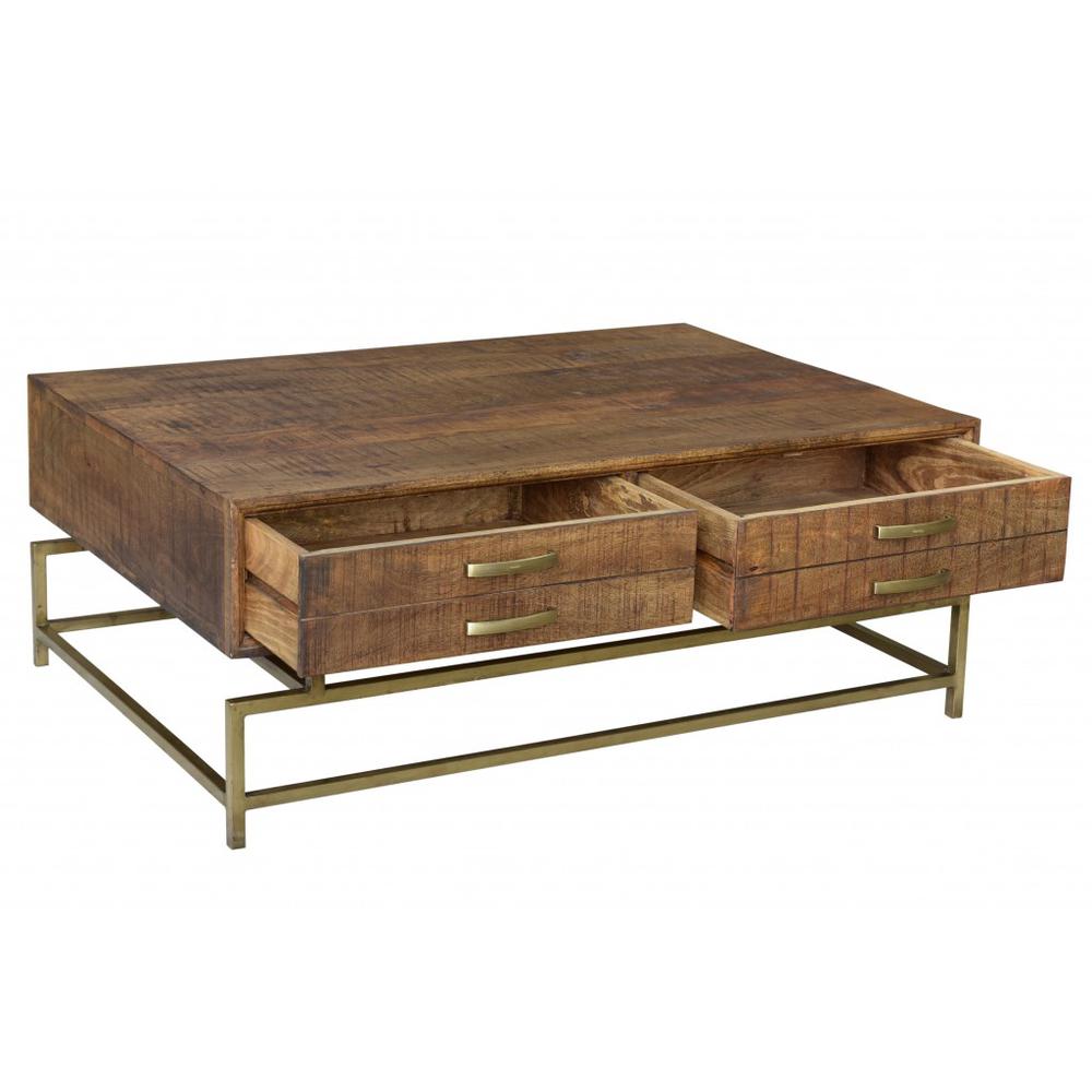 Brown and Gold Storage Coffee Table. Picture 2