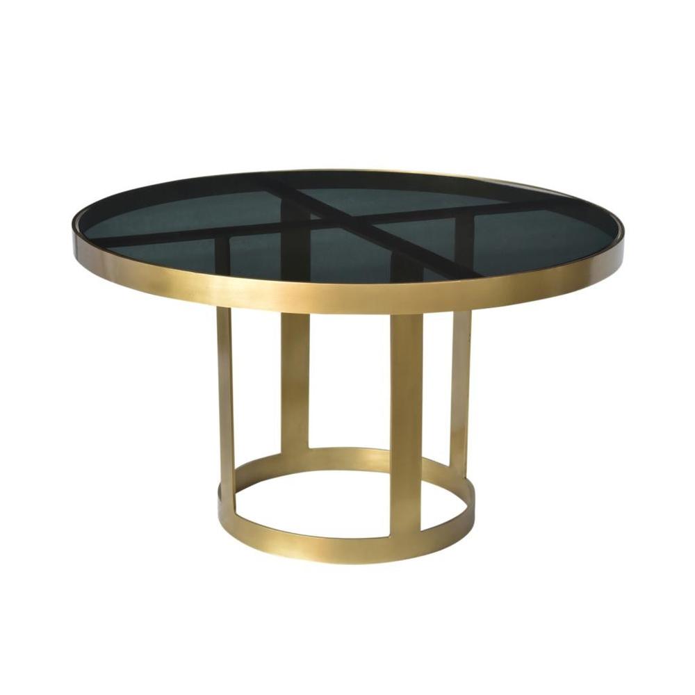 Round Black and Gold Modern Coffee Table. Picture 1