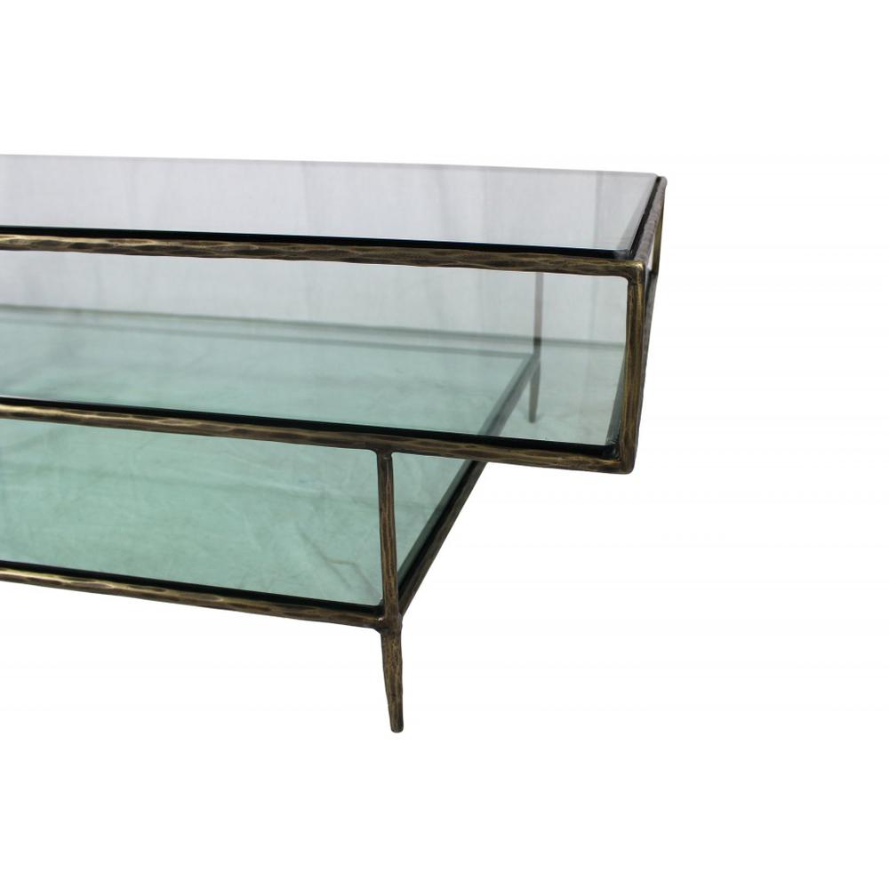 Clear Glass Triple Layered Coffee Table. Picture 2