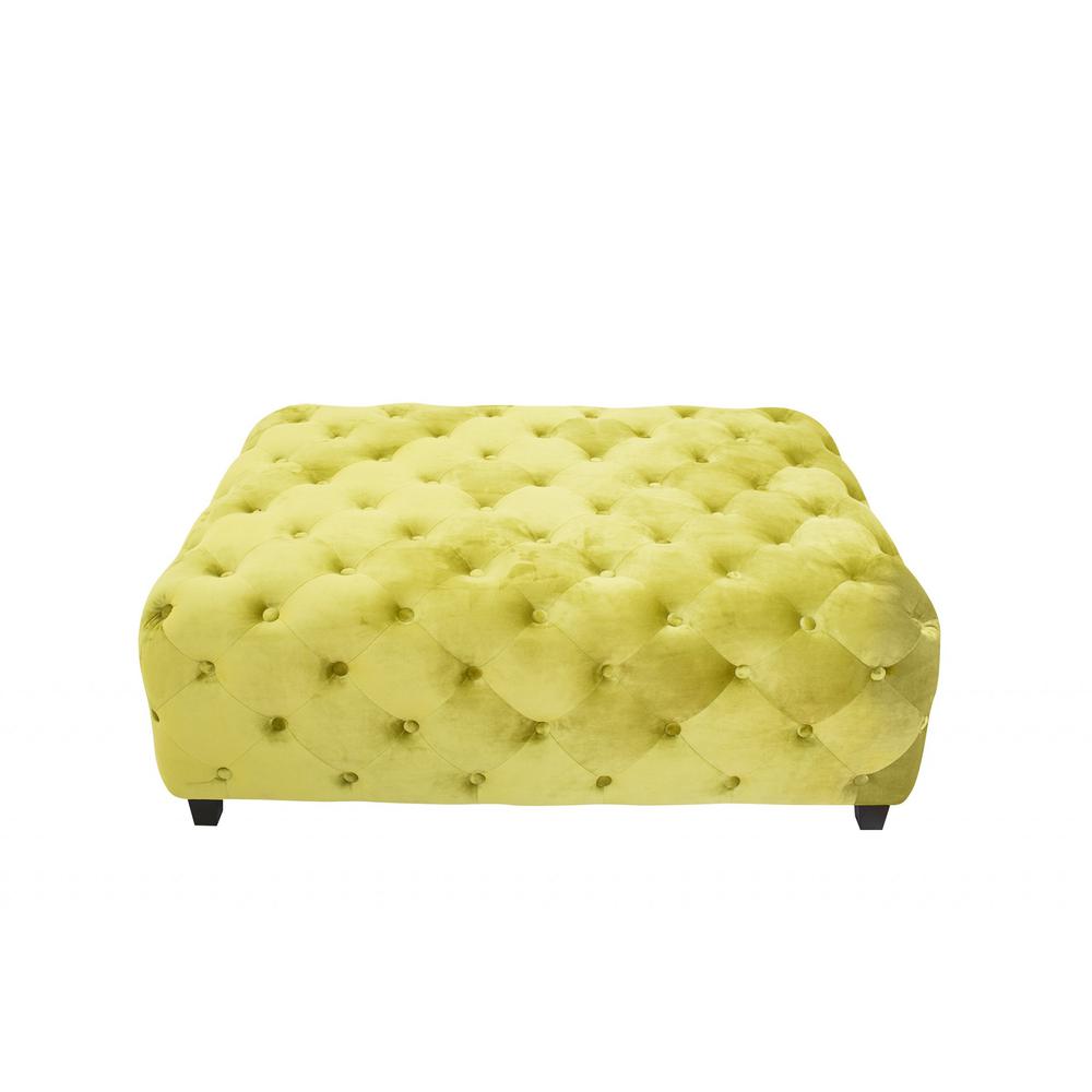 Velvety Green Modern Square Coffee Table. Picture 1