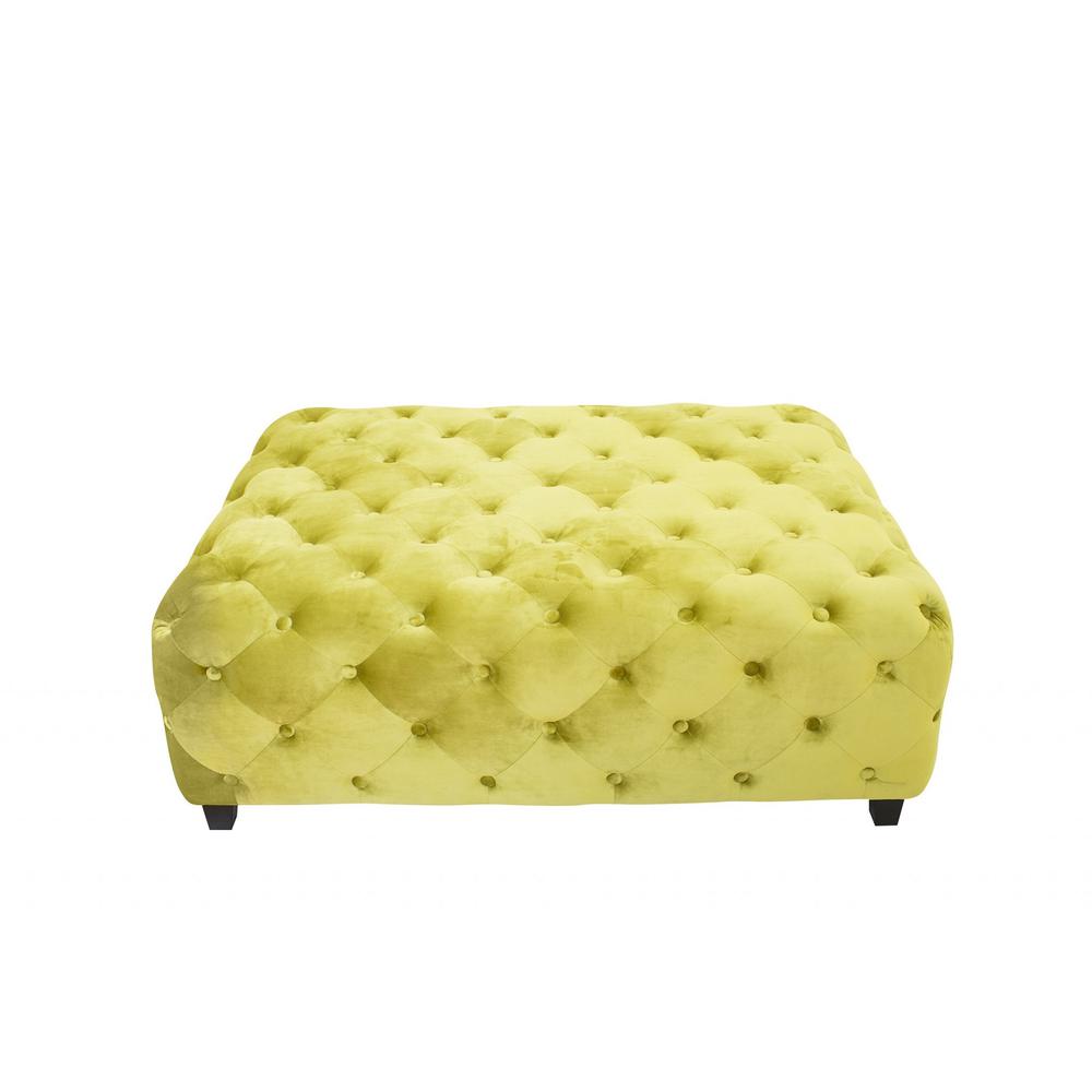 Velvety Green Modern Square Coffee Table. Picture 3