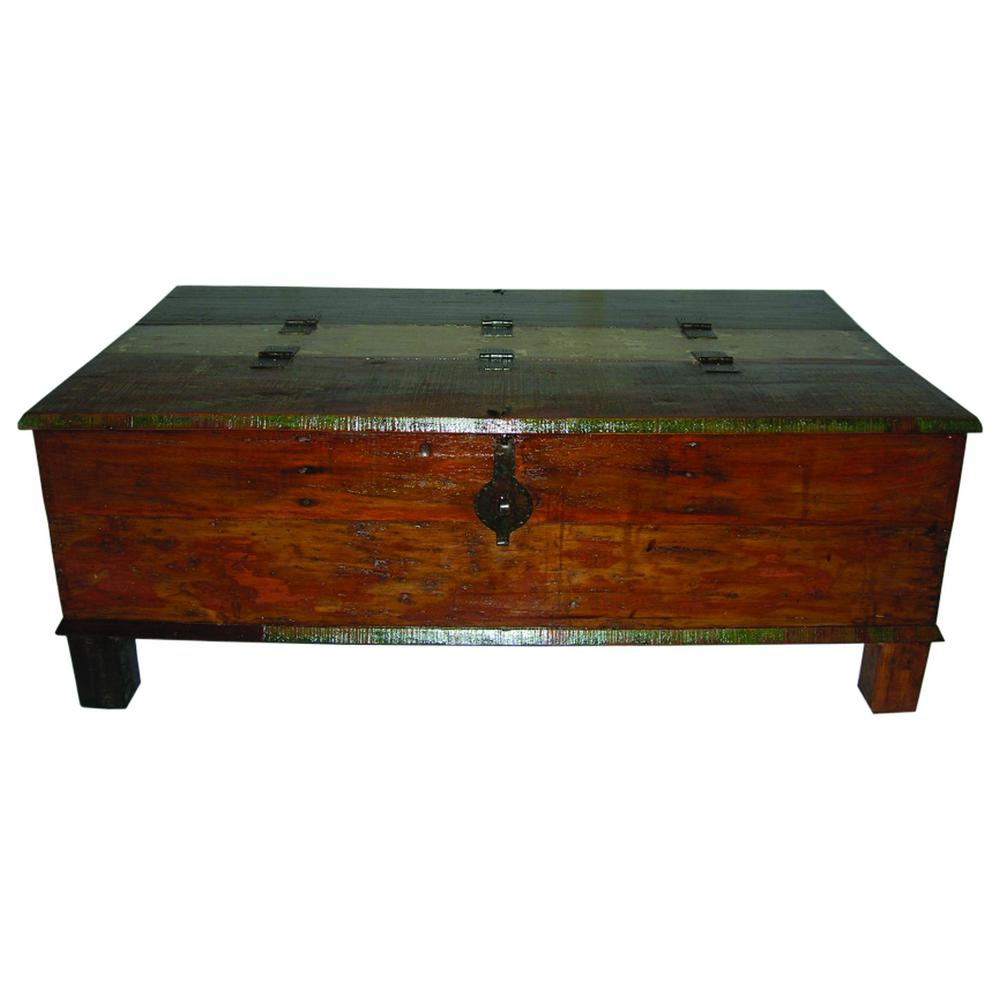 Brown Toned Wooden Coffee Table. Picture 1