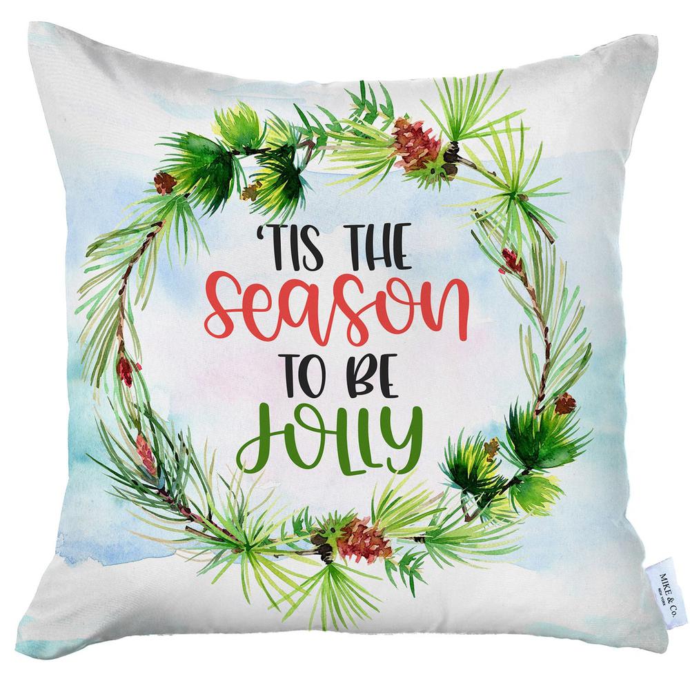Tis the Season Christmas Throw Pillow Cover Multicolor. Picture 3