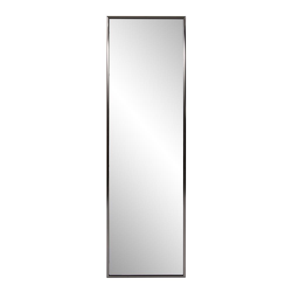 Brushed Titanium Rectangular Full Length Wall Mirror. Picture 1