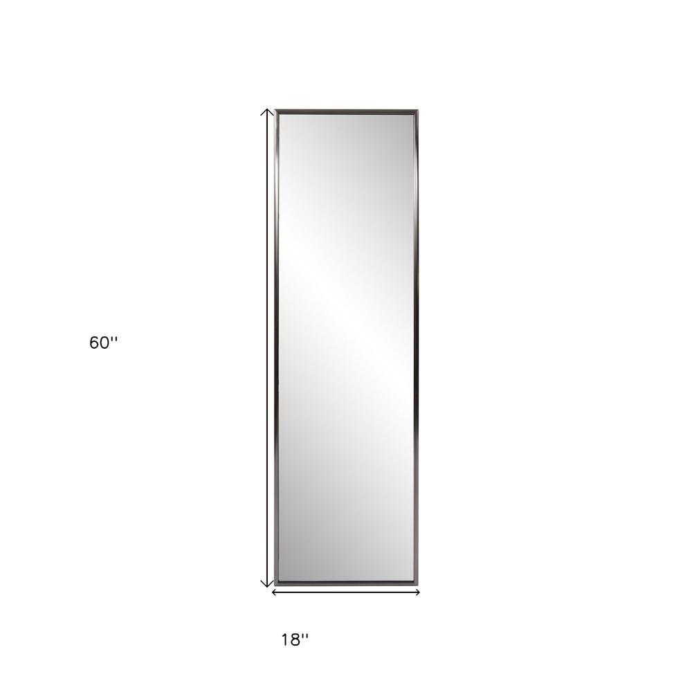 Brushed Titanium Rectangular Full Length Wall Mirror. Picture 7