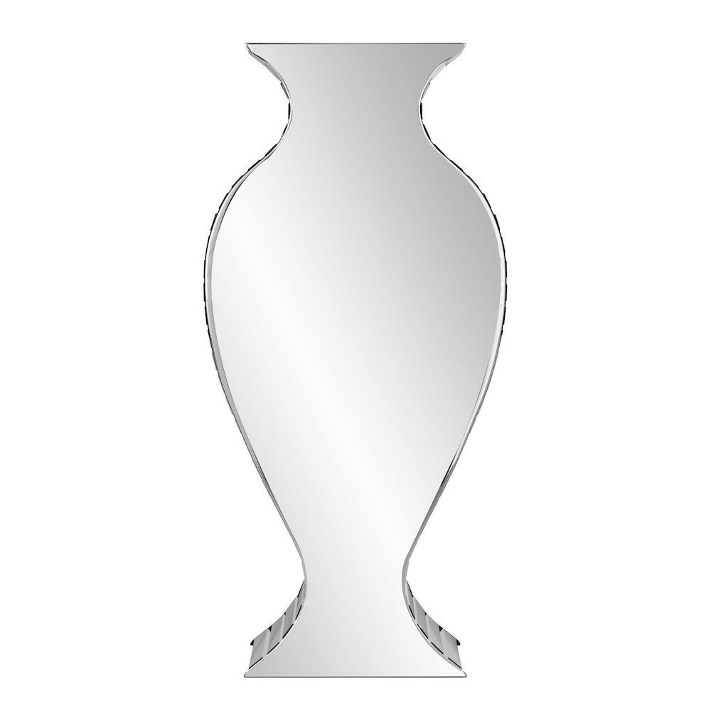 Beveled Mirrored Panel Curvy Tall Vase. Picture 2