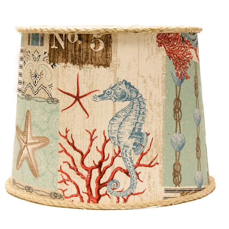Rustic White Tropical Beauty of the Sea Table Lamp. Picture 2