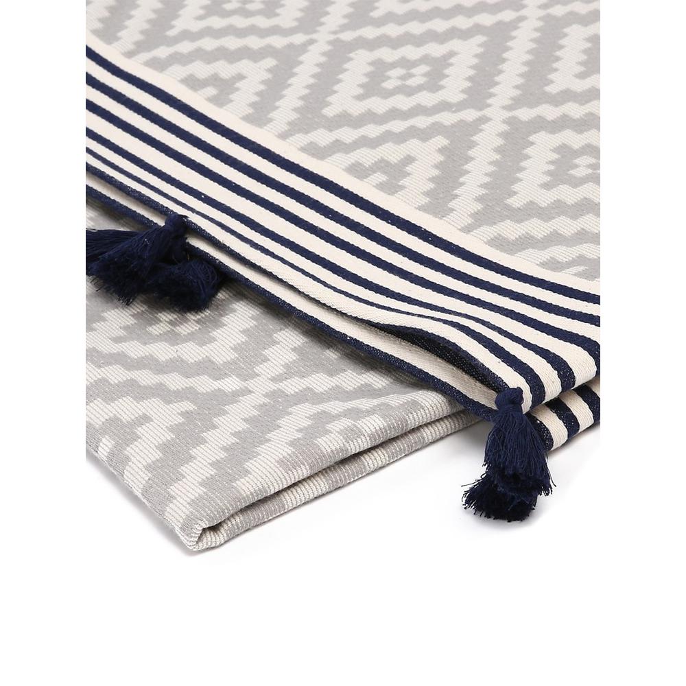 Gray Tribal Design Turkish Towel Beach Blanket. Picture 2