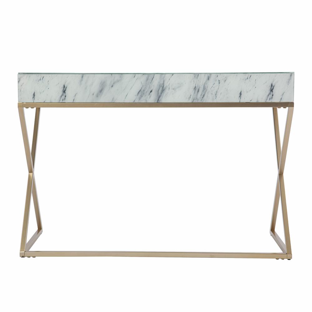 Faux Marble Writing Desk with Storage. Picture 6