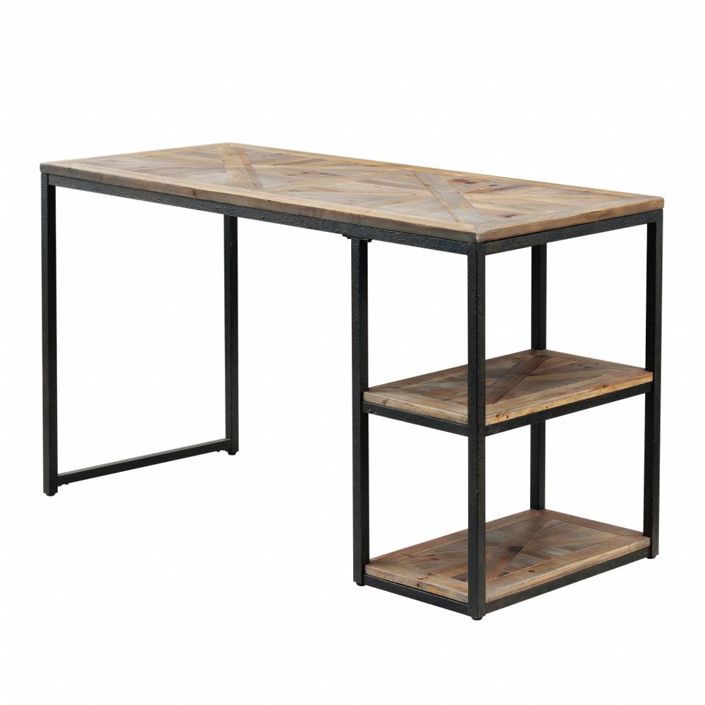 Black Reclaimed Wood Writing Desk. Picture 8