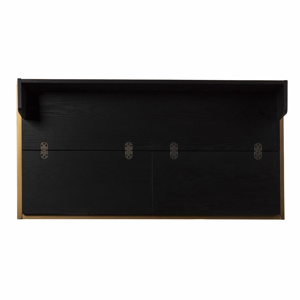 46" Black And Gold Writing Desk. Picture 5