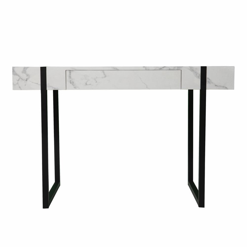 45" White And Black Writing Desk. Picture 1